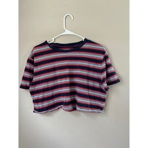 AERO 80s Boxy Cropped Tee The OG Tee Collection Striped Retro Preppy Normcore